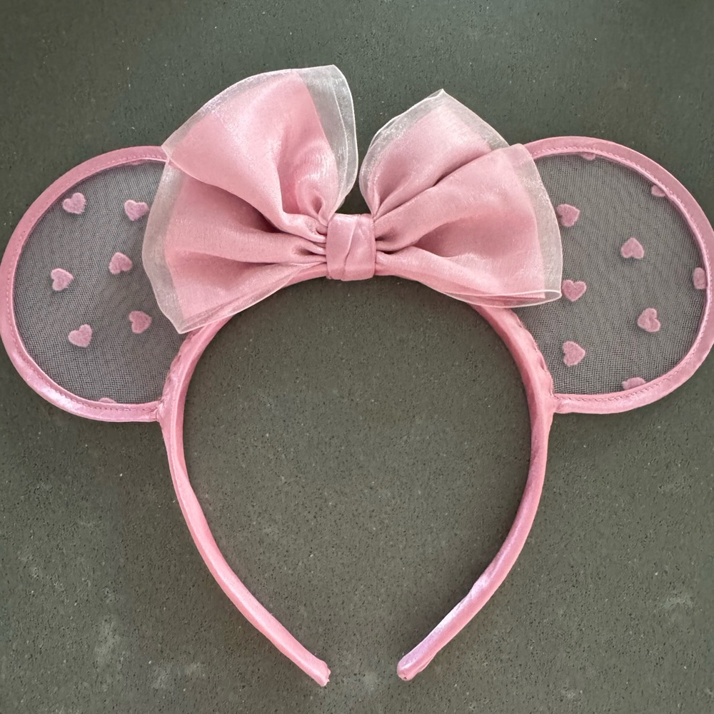 Tokyo Disneyland Hearts Pink Minnie Mouse Bow Ears